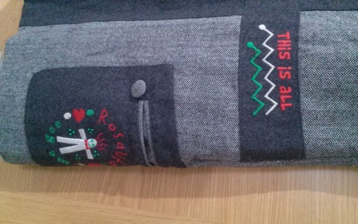 Vestido em fazenda Cinzento