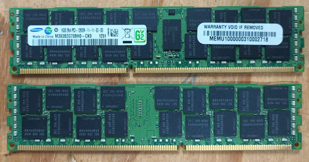 Memórias Samsung 16 GB / PC3