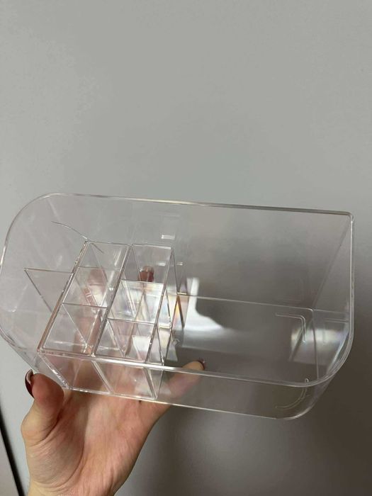 Organizer na kosmetyki 9 przegródek akrylowy przejrzysty