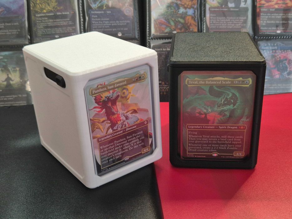 Deck Box Commander MTG na 100 kart double sleeve + tokeny i kości – druk 3D