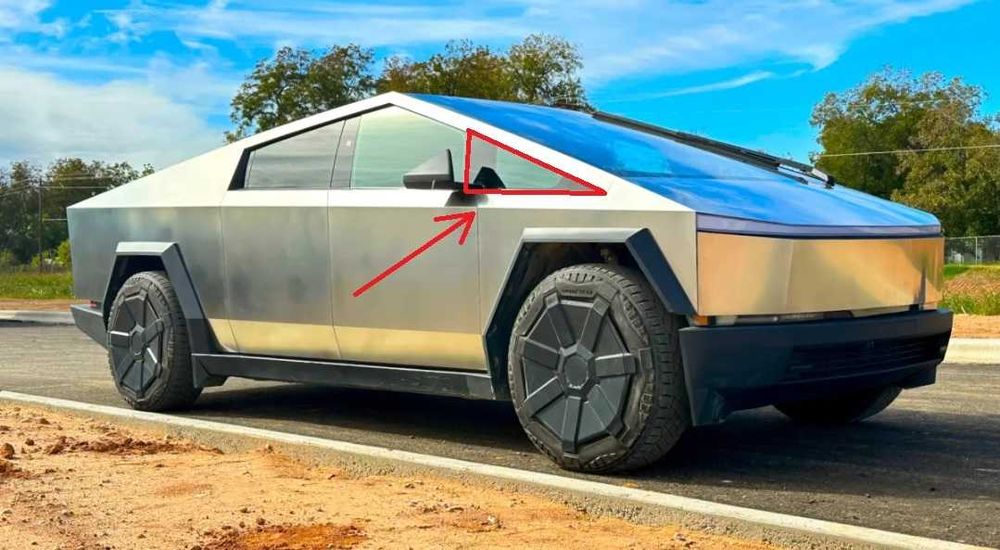 Скло косинка, трикутник, бокове TESLA CYBERTRUCK