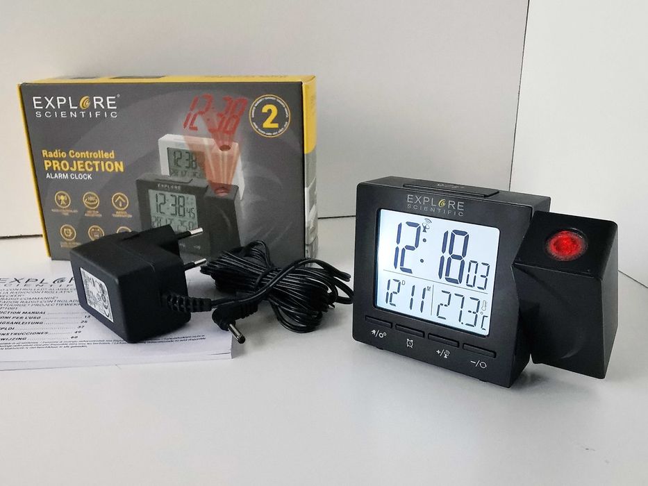 Budzik Explore Scientific RDP1001 Projekcyjny DCF Radiowy Podśw LCD