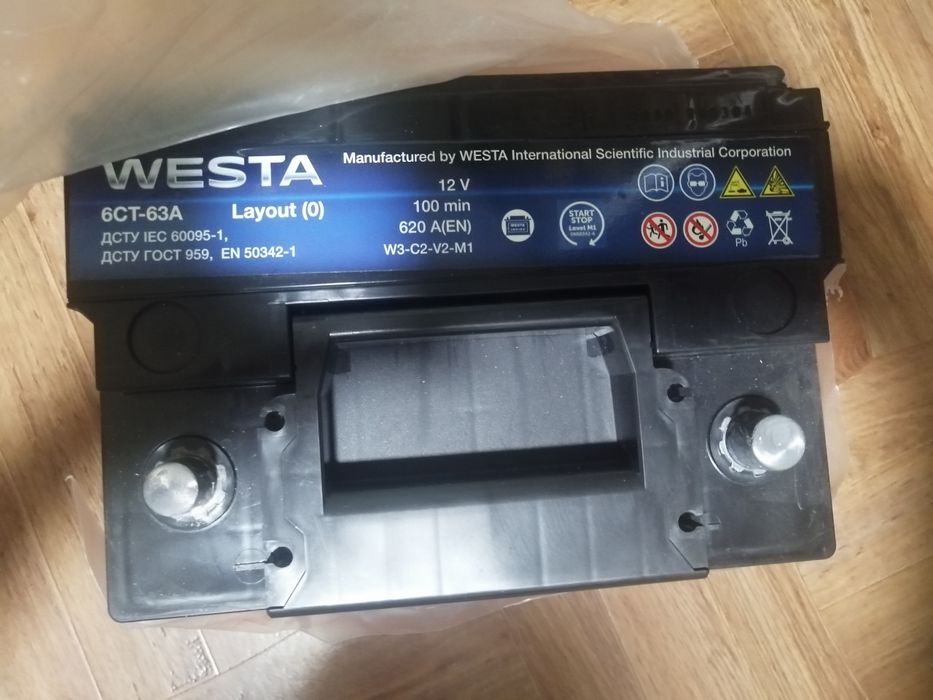 Автомобільний акумулятор WESTA 63Аh 620A EFB новий