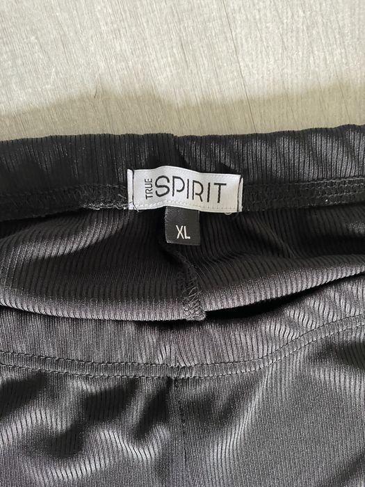 Getry leginsy dzwony prążek czarne XL jak NOWE