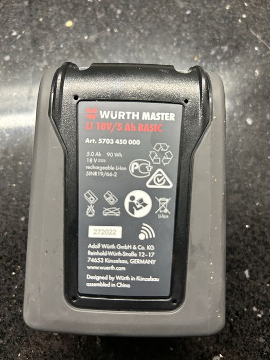 Bateria wurth 18v 5ah