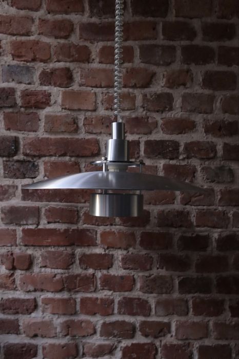 Szwedzka lampa wisząca Mark Slöjd vintage srebrna space age