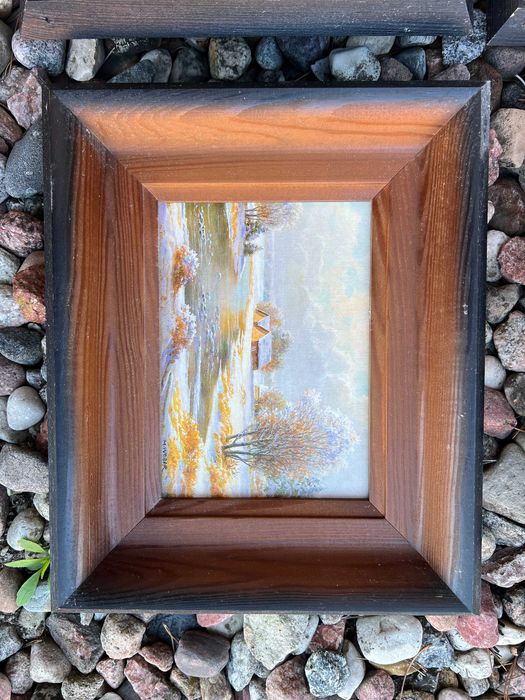Zestaw 4 obrazów dekoracyjnych w ramach na ścianę – Pory Roku (28x23 cm)