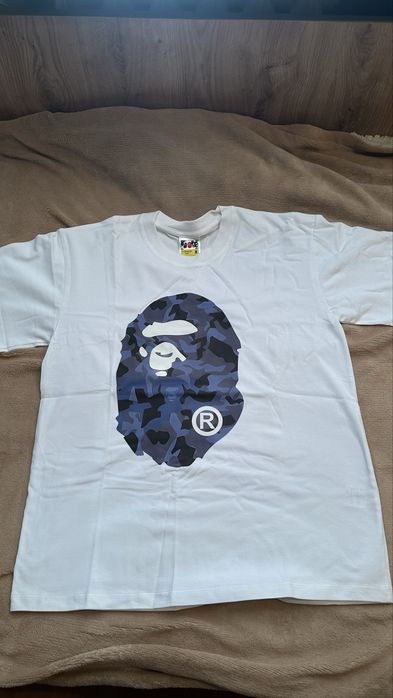BAPE (A Bathing Ape) Ape Head Camo T-shirt White/Nav