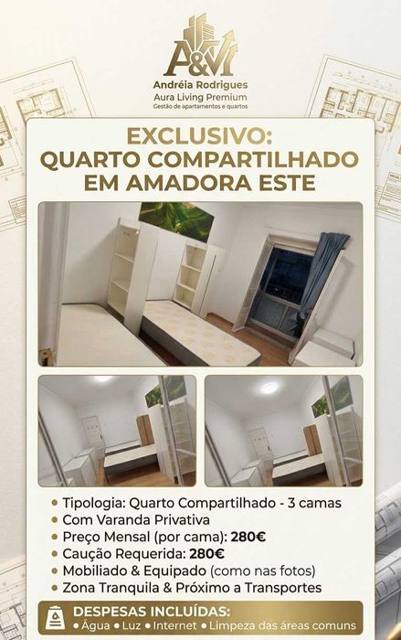 Quartos para arrendar na Amadora