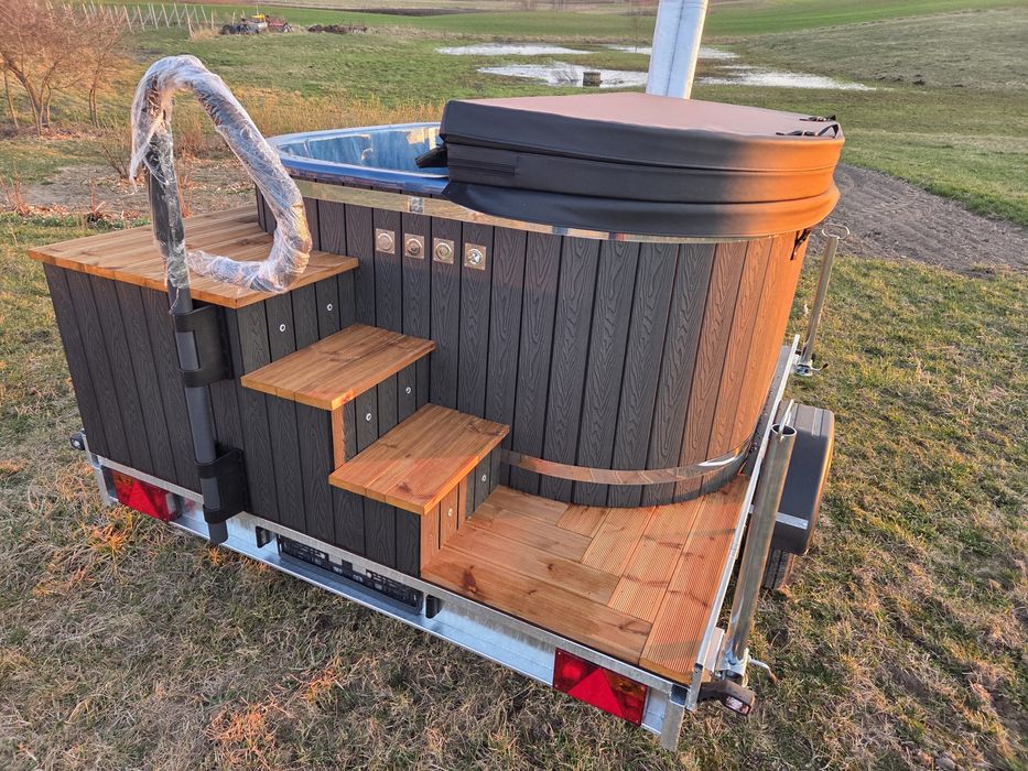 Balia bania jacuzzi mobilne na przyczepce,