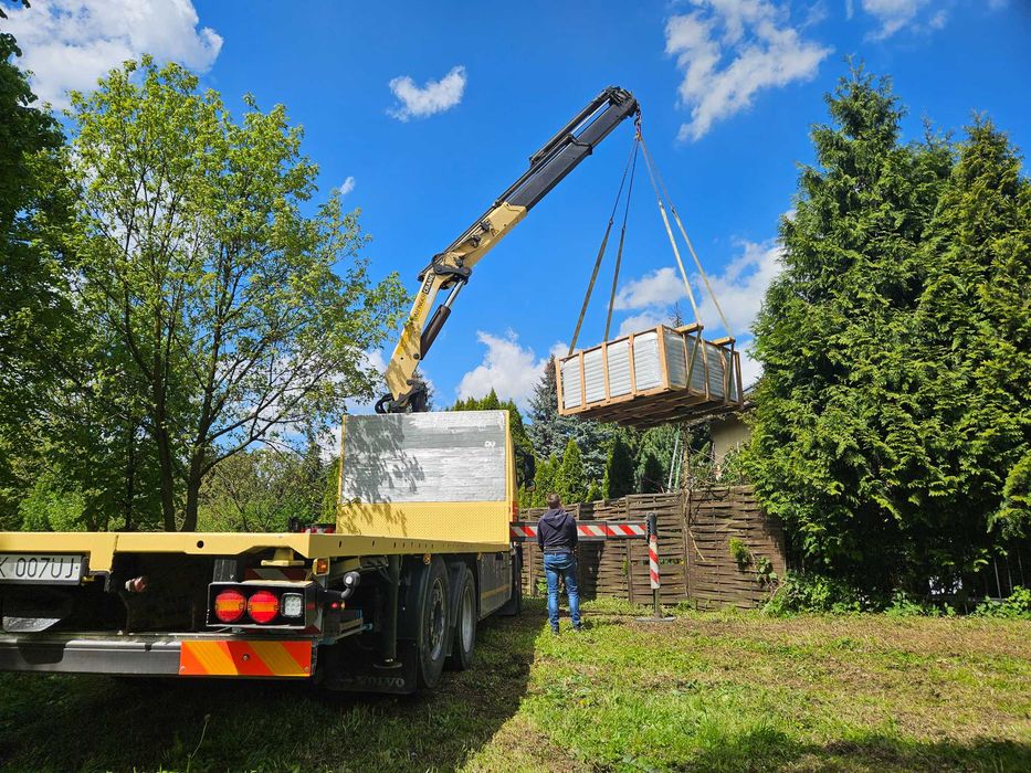 Usługi transportowe HDS transport maszyn kontener laweta dźwig TANIO