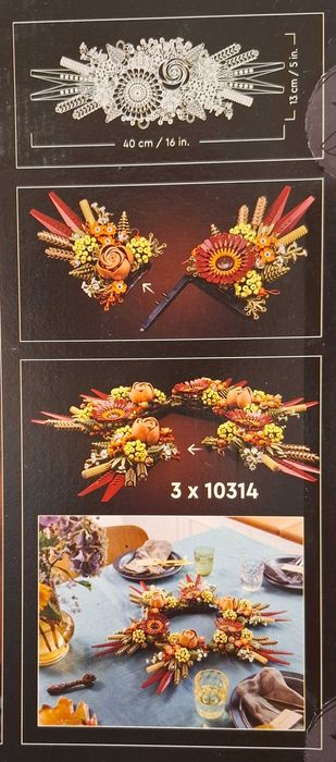 MEGA zestaw LEGO 10314 kwiaty x3 UNIKATOWY ZESTAW kwiaty, stroik