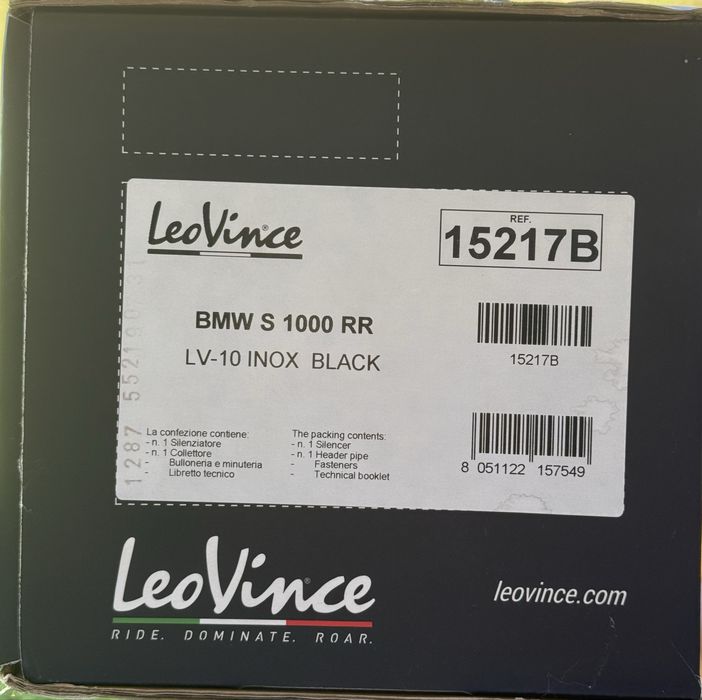 LeoVince tłumik motocyklowy LV-10 Black Edition BMW S1000RR slip-on, oryginalny