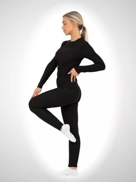 Комплект женского термобелье (кофта+лосины) р. М,Л,XL (46-48) Черный