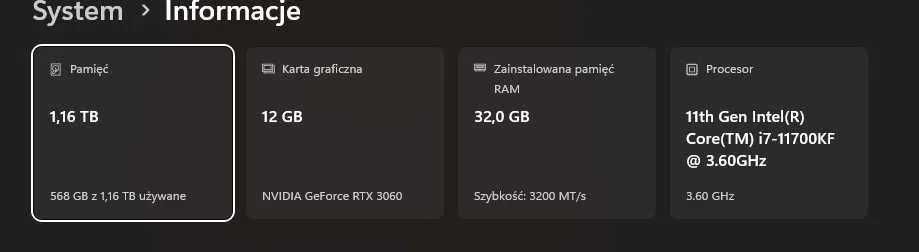 Zamienie Stanowisko Komputerowe na inny pc