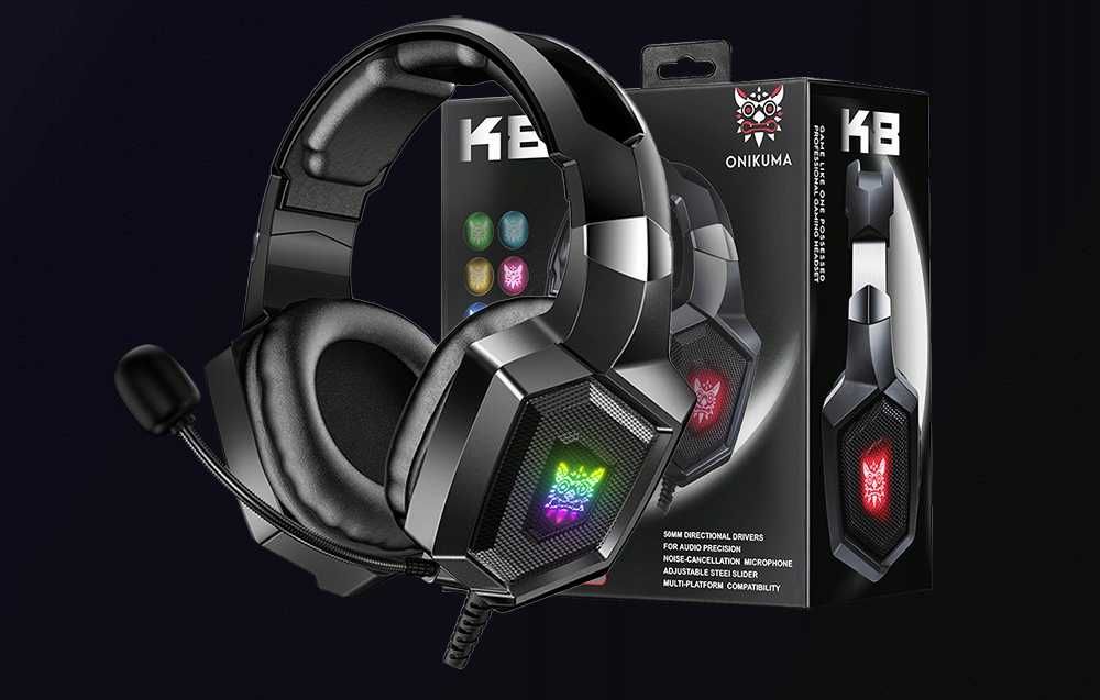 WYGODNE Słuchawki Gamingowe dla graczy z mikrofonem RGB LED na prezent