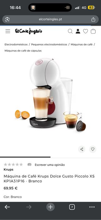Máquina de Café Krups Dolce Gusto Piccolo XS KP1A31P16 - Branco