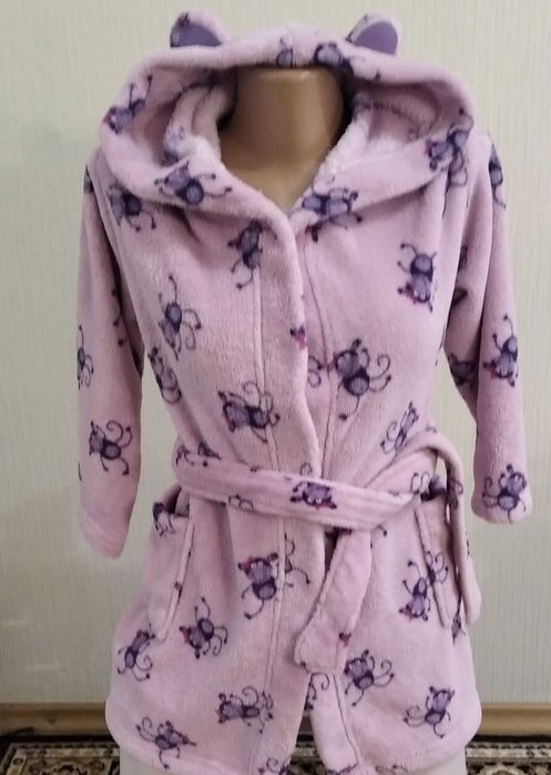 М'який пухнастий флісовий халат з капюшоном «Vendi kids», 110 см.