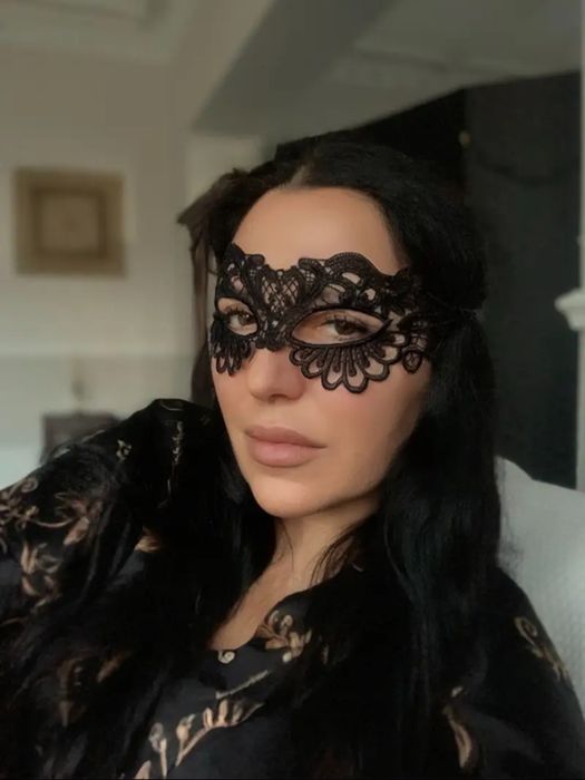 Czarna maska karnawałowa gotycka elegancka bal cosplay