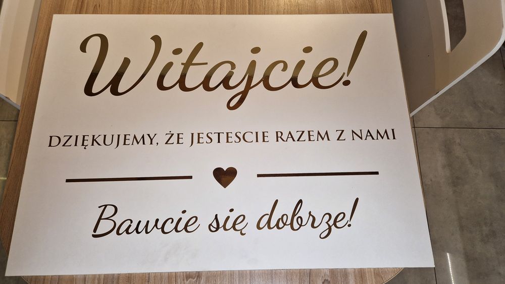 Tablice powitalne weselne, dekoracje ślubne