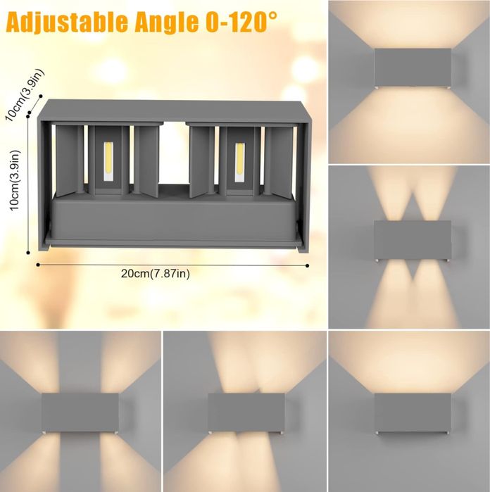 Klighten 24W lampa ścienna LED do wewnątrz/na zewnątrz 3000K