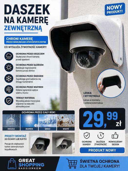 Daszek na kamere zewnętrzna