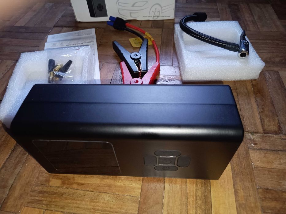 jump starter Luz emergência,power bank,enche pneu,dá partida em carro