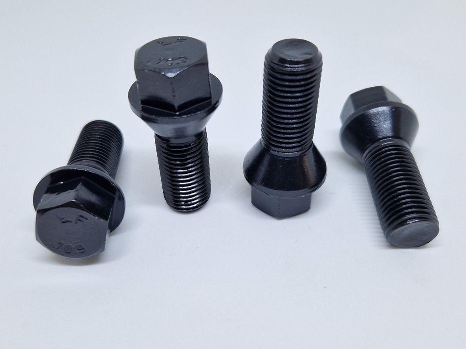 Колісні болти чорні конус/сфера Audi/BMW/Mercedes/VW черный цинк