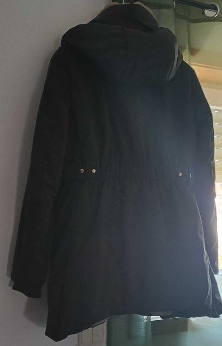 Parka / Casaco de Inverno Zara Verde com Forro em Pelo - Novo (XL)