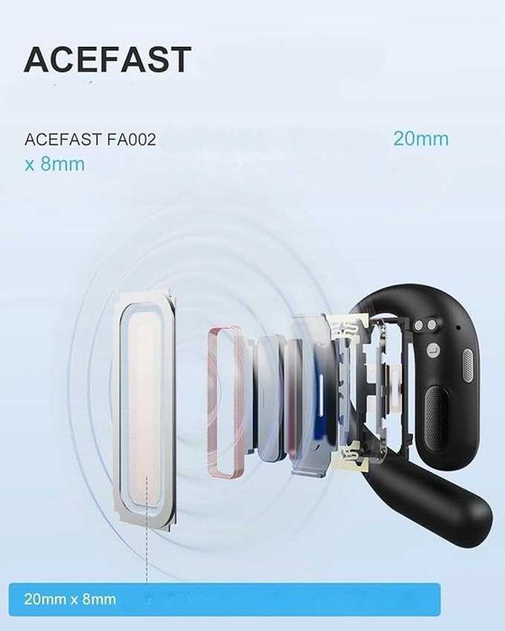 Słuchawki Bluetooth 5.4 sportowe ACEFAST AceFit Air z aplikacją Białe