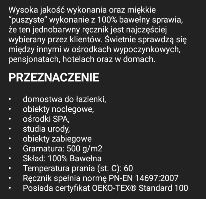 Ręcznik bawełniany 2szt. 140x70 500g/m2
