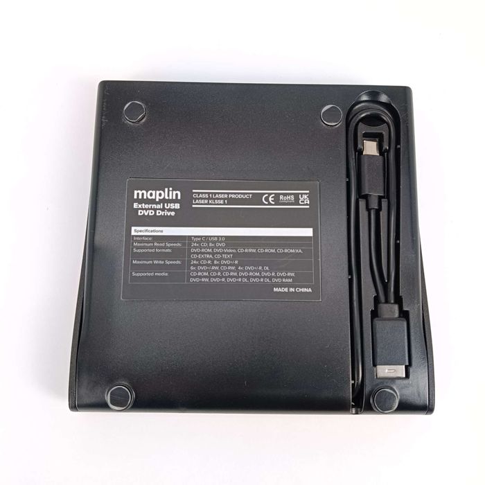 Maplin CD DVD Drive for Windows/OS/Linux on Laptops, USB USB-C