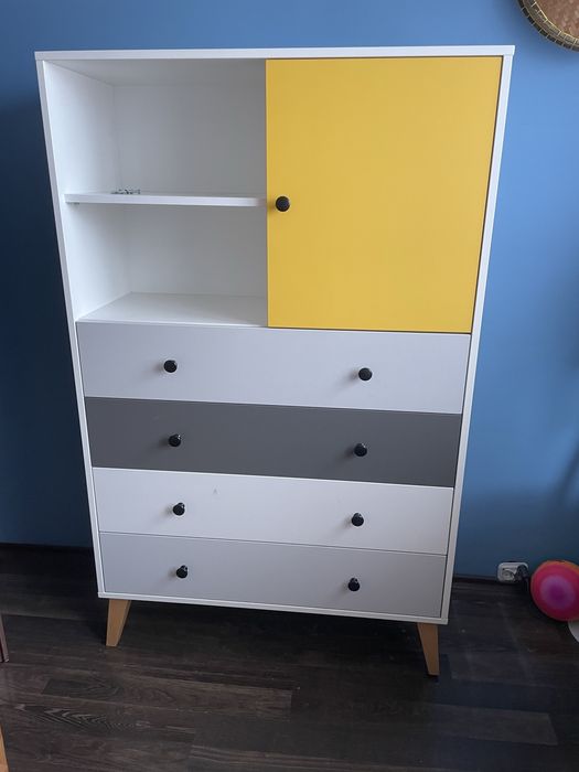 Szafka do pokoju chłopca / dziewczynki zółto szara