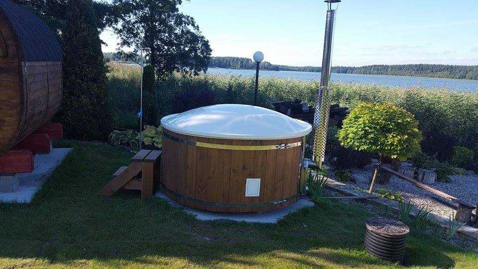 Gorąca Beczka Balia Kąpielowa Piec Zintegrowany Sauna Beczka Bania