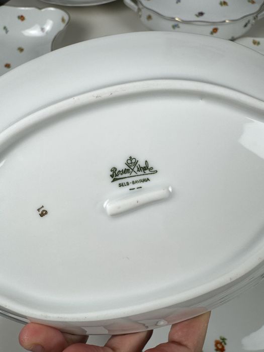 Serwis obiadowy Rosenthal Selb Germany - motyw kwiatowy ze złoceniami