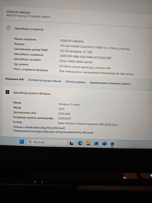 Laptop Asus FX 506H