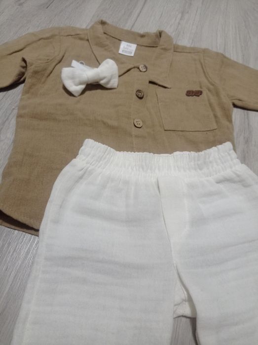 Мусліновий комплект + пінетки