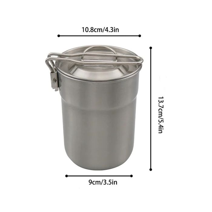 Посуда для похода нержавейка 500мл, 1л, 1.5л, котелок казанок с ручкой