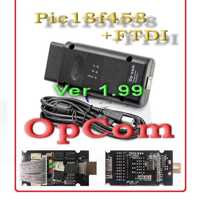 OpCom Opel Ver1.99 с PIC18F458 чип FTDI OBD2 для диагностики