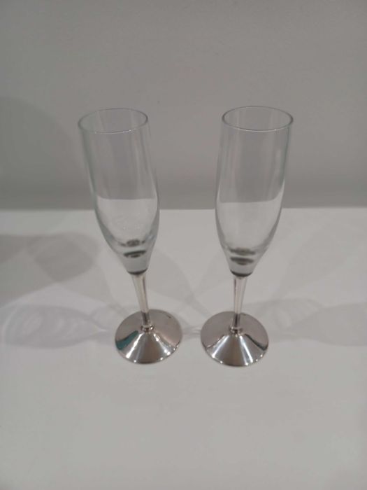 2 Flute topázio em prata e cristal