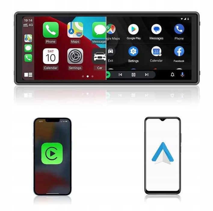Monitor samochodowy CarPlay Android Auto bezprzewodowy kamera cofania
