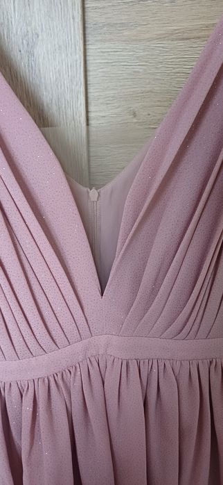 Sukienka Lou Luna pudrowy róż elegancka maxi
