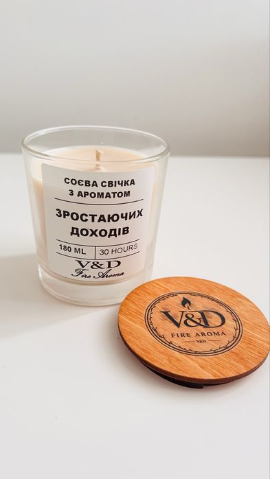 Свічка з екологісного соевого та кокосоаого воску з ароматом