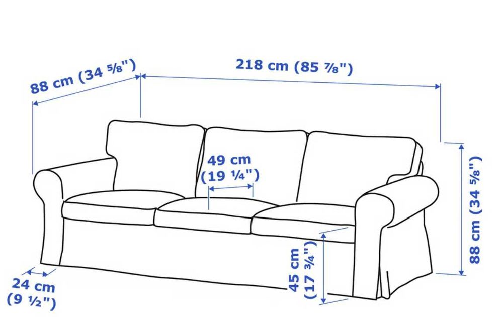 Sofa EKTORP Sofá 3 lugares, Kilanda bege claro