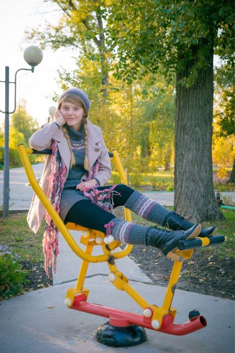 Вязаное теплое платье, набор