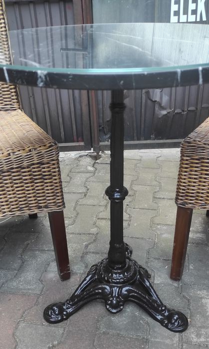 Komplet zestaw mebli ogrodowych mosiężny stół marmur