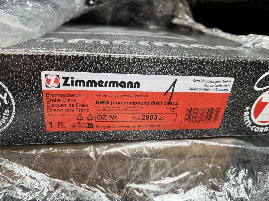 Диски передні тормозні BMW F30 "12 - 18 р, otto zimmermann 34116792223