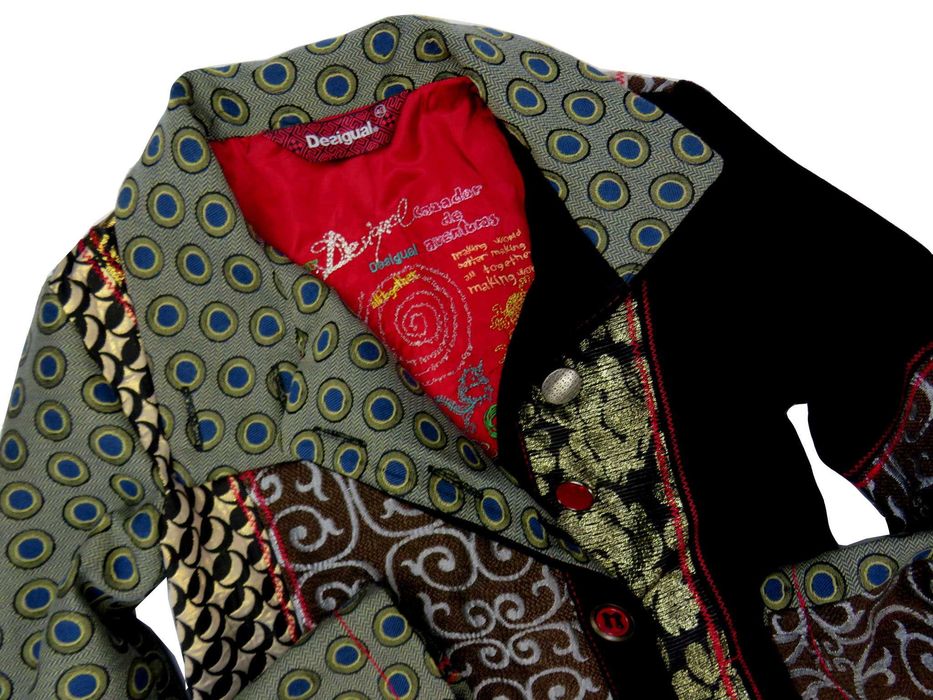 Desigual Patchwork unikatowy płaszcz S/M -50%