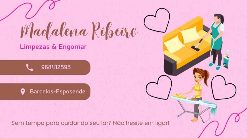 Limpezas e engomar roupa