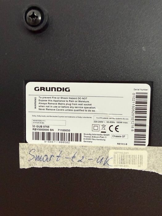 Телевізор Grundig  – 55”, 4K UHD, Smart TV